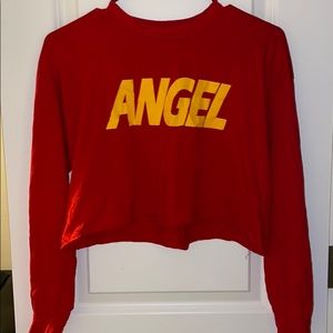 red angel long sleeve crop top